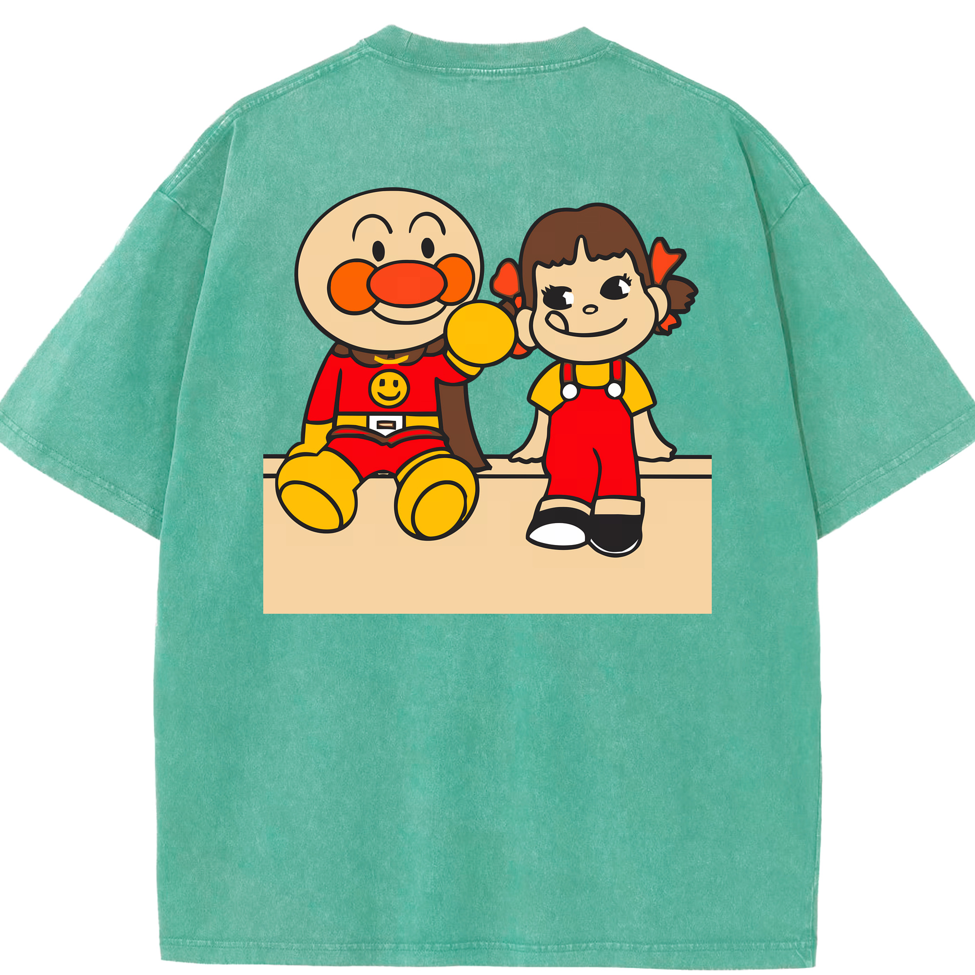 （画像用） アンパンマン Anpanman 綿100% ヴィンテージ風 半袖Tシャツ（背面プリント）